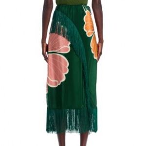 Farm Rio Honolulu Maxi Fringe Skirt M
